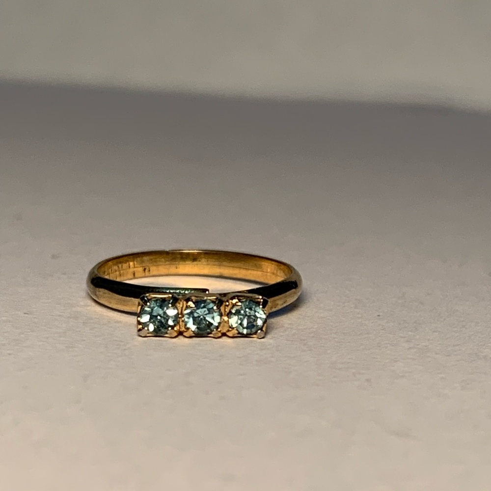 New vintage birthstone zircon December adjustable ring